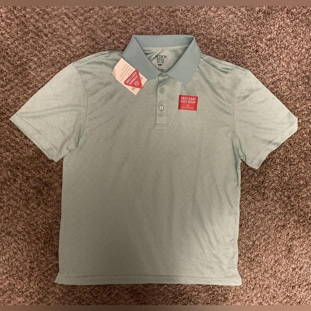 Hudson River Men’s Short Sleeve Kelly Green Splash Easy Care T-Shirt Size M